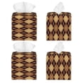 thumbnail image 2 of Picia Argyle of brown Pattern Tissue Box Cover,PVC Leather Square Holder,Tissue Box Holder with Magnetic Bottom,Facial Paper Organizer Dispenser-5.2"X5.2"X5.2", 2 of 7