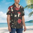 thumbnail image 5 of Kll Men'S Hawaiian Shirt Short Sleeve Button Down Beach Shirts-Fly Agaric And Flowers, 5 of 8