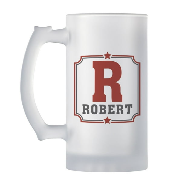 Download Personalized Any Name + Initial Frosted Beer Mug - Red ...