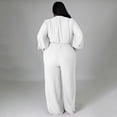 thumbnail image 3 of AURA Women Plus Size Jumpsuit Loose Fit High Waist Belted Casual Wide Leg Long Pants Outfit, 3 of 4