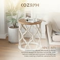 thumbnail image 5 of COZAYH Rustic End Table Round Accent Side Wood Tray Top Curved Base Furniture, Set of 2, 5 of 12