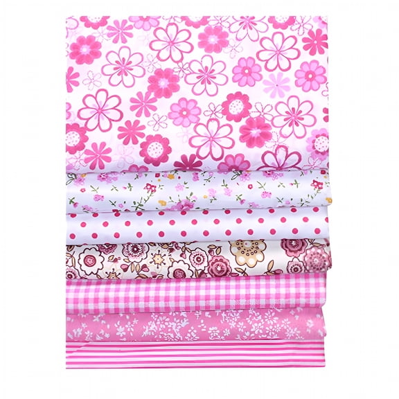 AUQ 7Pcs Cotton Quilting Fabric Squares, 10x10 Inch Pre-Cut Patchwork Bundle for Sewing, DIY Crafts, Scrapbooking, and Kids Projects