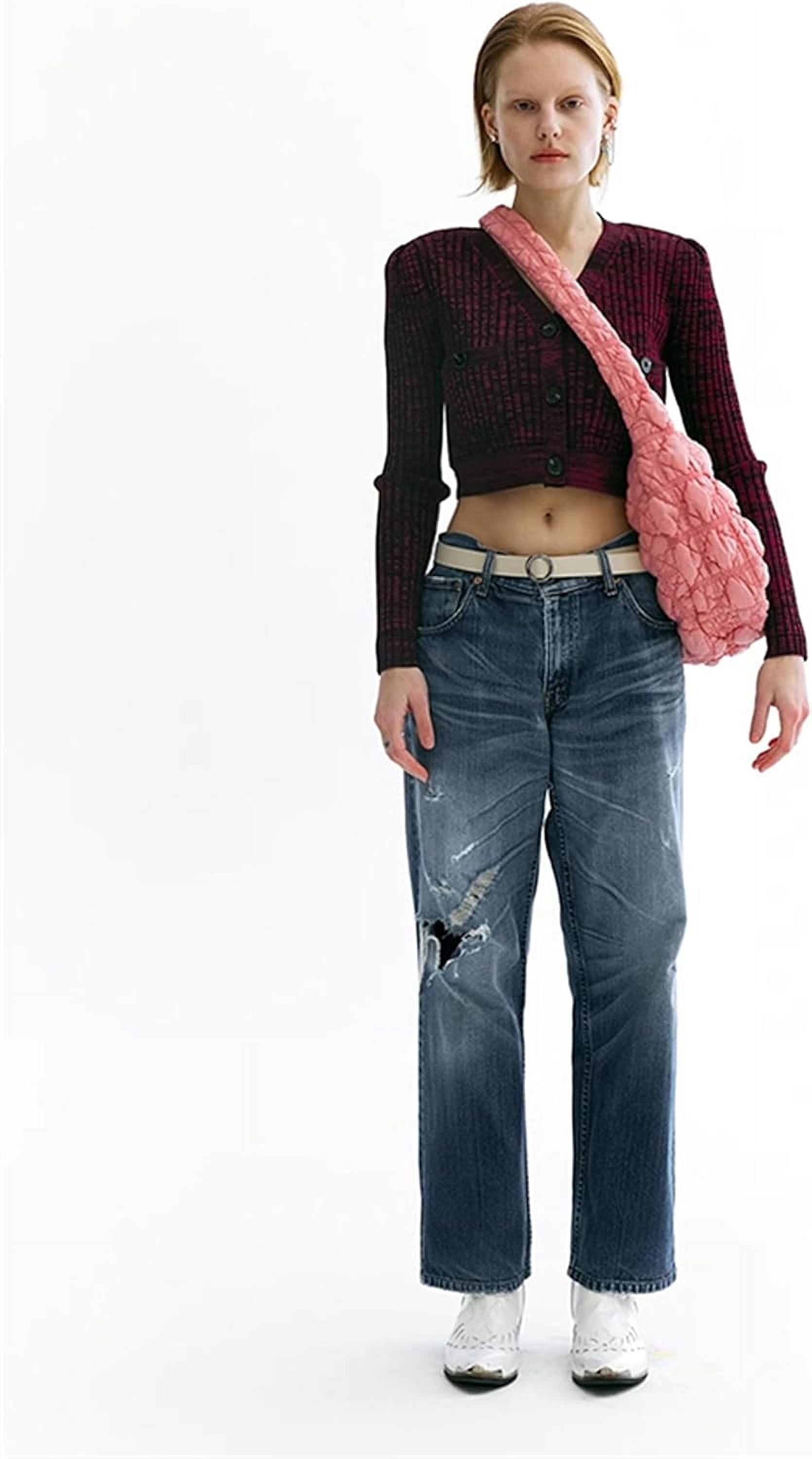 Small Bag,Adjustable Shoulder Strap Puffer Crescent Crossbody Bags Lightweight Hobo Handbag Puff Purse