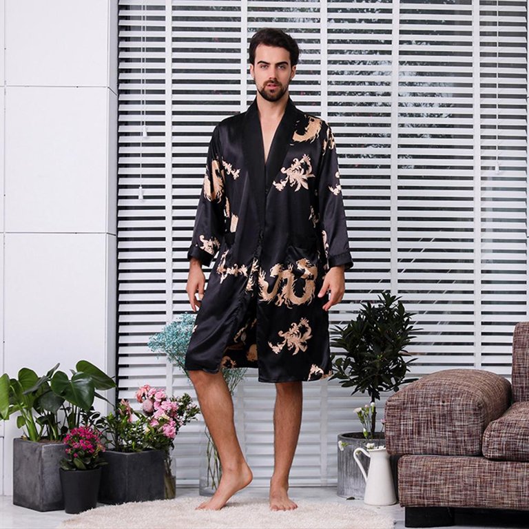 Canopy Men's Silk Satin Bathrobe