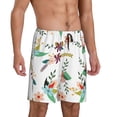 thumbnail image 2 of Balery Pretty Floral With Leaves Pantalones cortos de pijama de punto de algodón para hombre con cinturilla y bolsillos-X-Large, 2 of 6