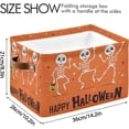 thumbnail image 3 of Coolnut Funny Halloween Skeleton Foldable Storage Basket for Shelves, Collapsible Sturdy Fabric Storage Bin with Handles, Canvas Storage Cube for Organizing Shelf Home Closet 1PCS Decor Gifts, 3 of 7