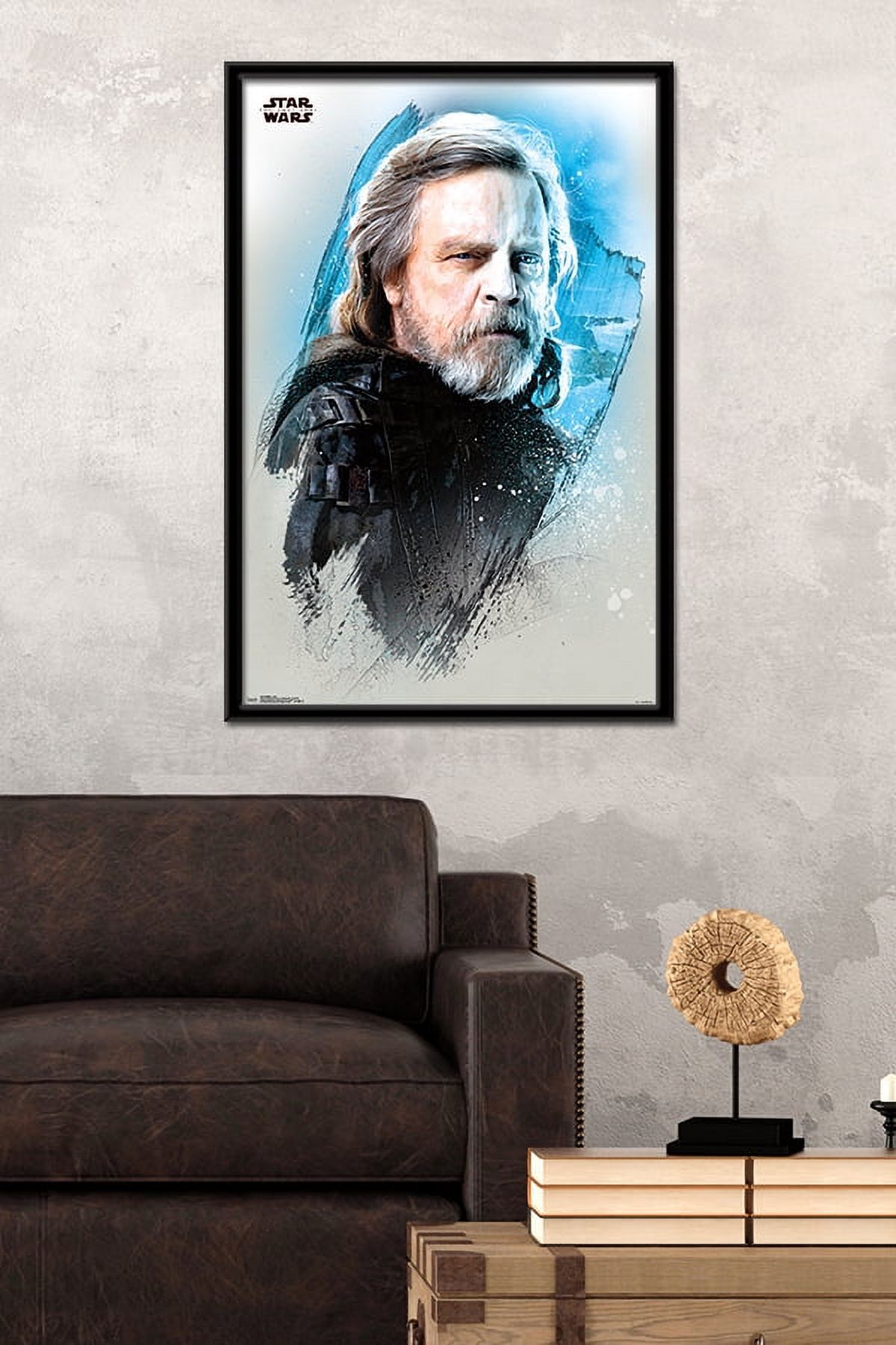Star Wars: The Last Jedi - Luke Wall Poster, 22.375" x 34", Framed