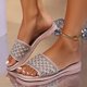 thumbnail image 2 of WILLBEST Sandalias De Mujer, Sandalias De Moda Con Nuevo Patrón De Perla Brillante, Decoración De Moda, Suela Plana, Transpirables, Zapatillas De Playa De Verano, 2 of 9