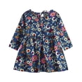 thumbnail image 3 of Toddler Baby Girl Clothing Long Sleeve One-Piece Floral Print Dress Kids Skirt, 3 of 7