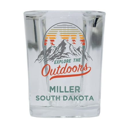 

Miller South Dakota Explore the Outdoors Souvenir 2 Ounce Square Base Liquor Shot Glass 4-Pack