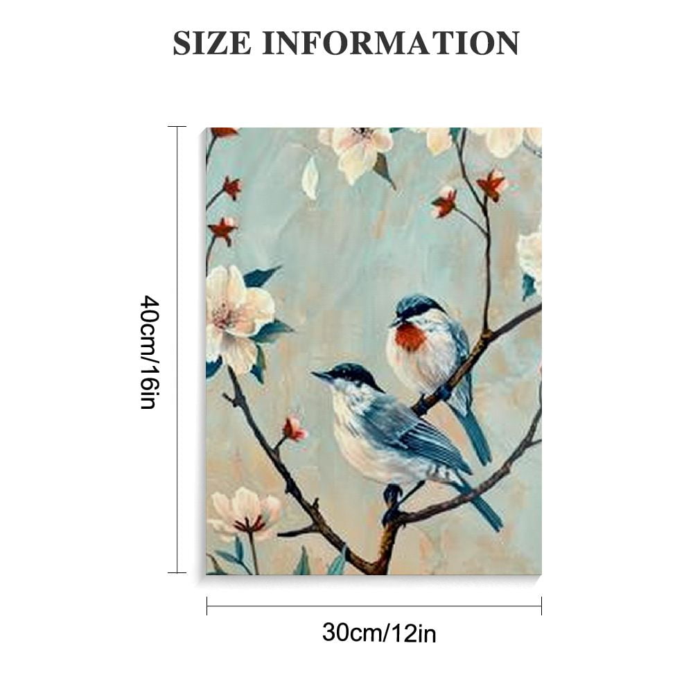 bird whiteページ Shiartex Birds White Flower Painting Teal Canvas Wall Art