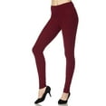thumbnail image 2 of Buttery Smooth Basic Solid High Waisted Leggings - Plus Size - 5 Inch Waist - 1XL 2XL 3XL - New Mix Burgundy One Size Plus, 2 of 2