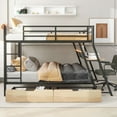 thumbnail image 4 of Harper & Bright Designs Full Size Metal Full Size Bunk Bed with Built-in Desk for Kids, Teens, Adults, Full Over Full Heavy Duty Metal Bunk Bed with Light and 2 Drawers, Safe Guardrails, 4 of 15