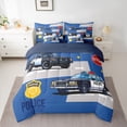 thumbnail image 2 of Castle Fairy Cartoon Police Car Bedding Comforter Set,Kawaii Car Theme Queen Bedding Sets, 2 of 8