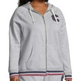thumbnail image 1 of Champion Womens Plus Heritage Logo Full-Zip Athletic Jacket Gray 1X, 1 of 6