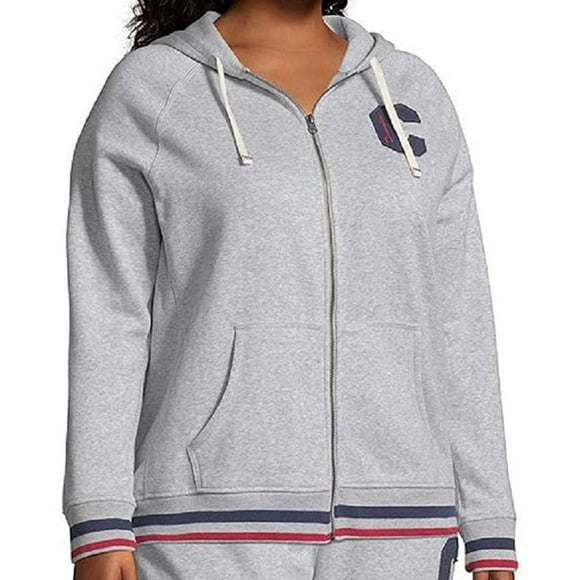 Champion Veste Athlétique à Fermeture Éclair Intégrale pour Femmes Grande Taille Heritage Logo Gris 1X