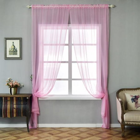 Balsacircle 2 Pcs 52 X 108 Inch Sheer Organza Curtains Drapes