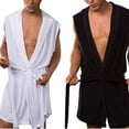 thumbnail image 1 of Baohd Peignoir d'Été pour Hommes, Peignoir à Capuche Sans Manches, Vêtements de Nuit, Pyjama, 1 of 6