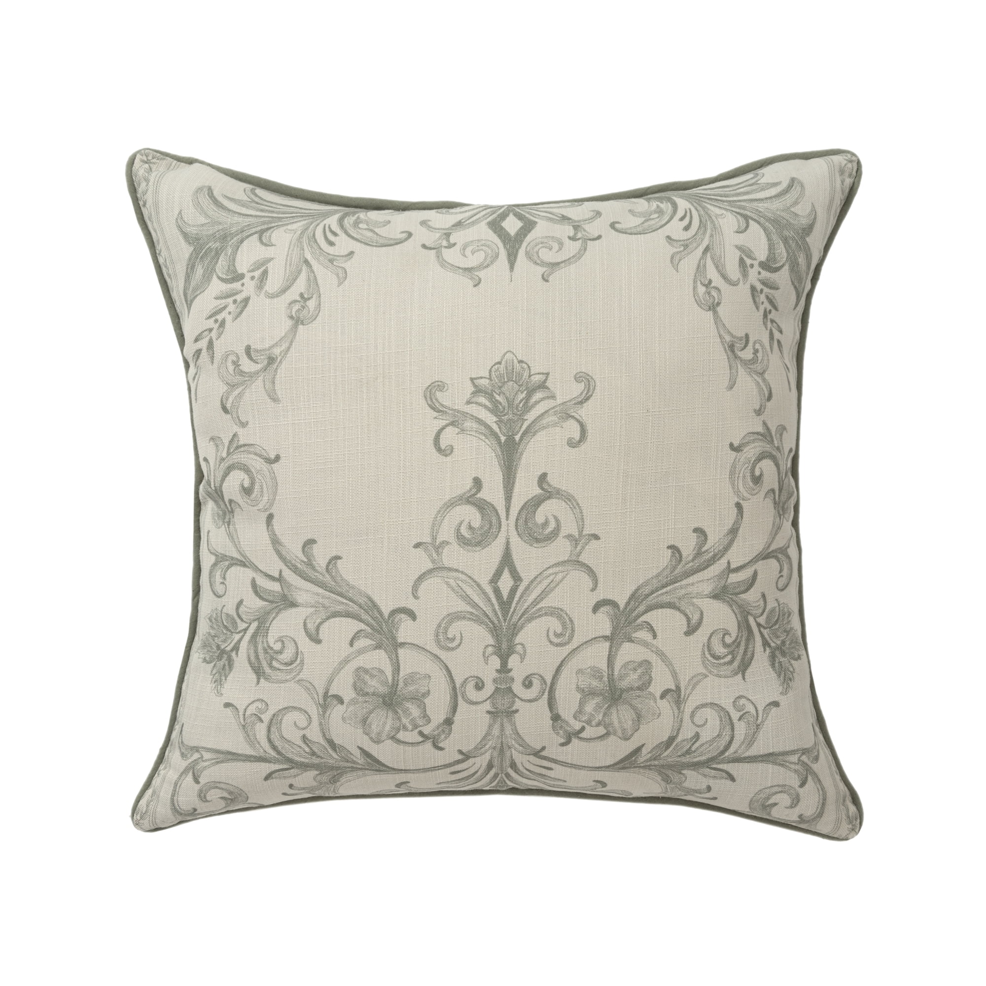 Harlow Hill Alton 20" x 20" Sage/Ivory Damask Recycled P.E.T. Adult Decorative Throw Pillow Cover