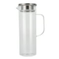 thumbnail image 1 of Botella de agua fría de 1100 ml, jarra transparente para agua fría, jarra para jugo con tapa para uso doméstico, tapa de acero inoxidable., 1 of 14