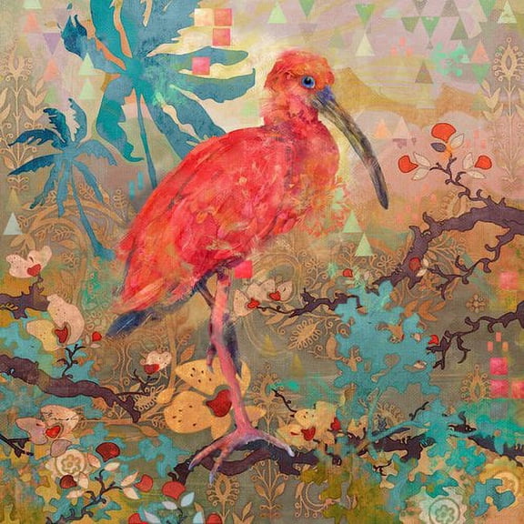 "Scarlet Ibis" Painting Print on Wrapped Canvas