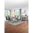 thumbnail image 5 of Miekor Furniture Majestic Formal Set of 2 Side Chairs Grey / Silver Finish Rubberwood Dining Room Furniture Intricate Design Cushion Upholstered Seat Tufted Back W5U658, 5 of 7