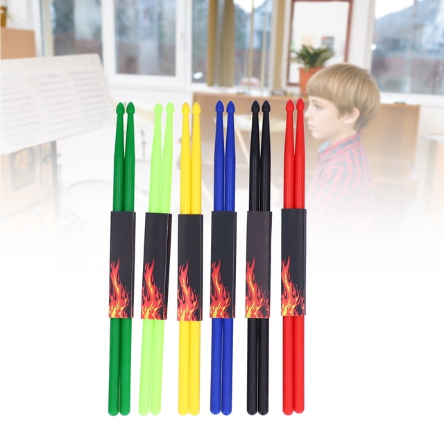 Baquetas De Nailon, 12 Baquetas De 42 Cm, Mango Antideslizante, Elásticas Para Tocar