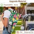thumbnail image 6 of ZIATUBLES Clear Backpack Heavy Duty 17 Inch, Tropical Pineapple Hibiscus Print Fabric & PVC Transparent Bookbag With Front & Side Pockets, Sturdy See Through Backpack for School Security, 6 of 7