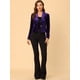thumbnail image 3 of INSPIRE CHIC Chaqueta De Traje De Oficina De Negocios Con Solapa Y 1 Botón De Terciopelo Para Mujer Morado oscuro S, 3 of 6