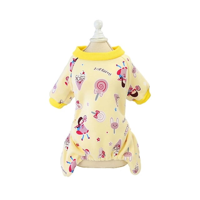 Mono de otoño para perros pequeños, ropa con estampado bonito para mascotas, pijamas malteses para Chihuahua y gatos