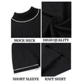 thumbnail image 6 of COOFANDY Men's Fashion Mock Turtleneck Short Sleeve and White Sweater Slim Fit Mock Neck Shirt Knitted Pullover Tees, 6 of 7