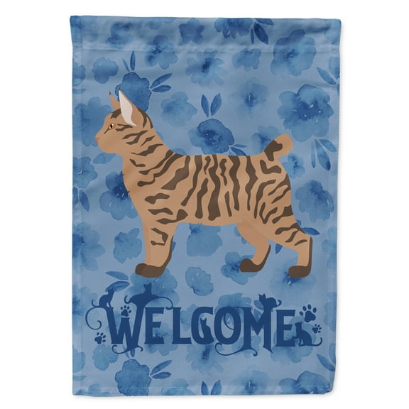 Carolines Treasures CK4951CHF Pixie Bob 2 Cat Welcome Flag Canvas House Size Large multicolor