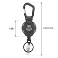 thumbnail image 3 of Uinagy Black Round Outdoor Mountaineering Easy-Pull Buckle Wire Rope Anti-Lost Anti-Theft Key Pendant Draft Elastic Telescopic Key Chain, 3 of 9