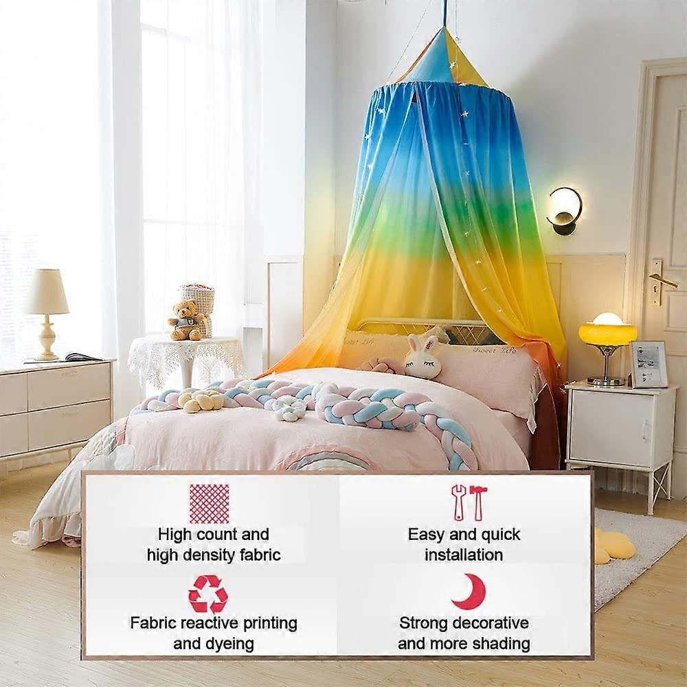 Dark Blue Starry Sky Bed Canopy 65x270cm