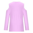 thumbnail image 5 of FAIWAD Women Cold Shoulder Tunic Tops Long Sleeve V Neck Solid Color Basic Shirts Fall Winter Casual Pullover Top, 5 of 5