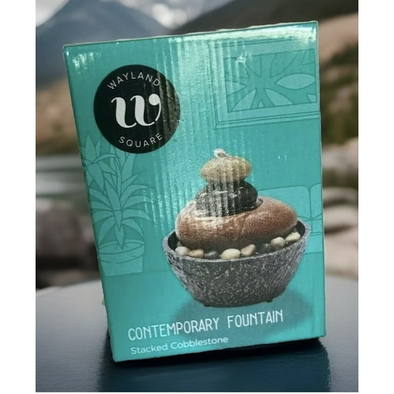 Contemporary Stacked Cobblestone Water Fountain