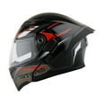 thumbnail image 6 of 1Storm Motorcycle Modular Full Face Flip up Dual Visor Helmet + Spoiler + Motorcycle Bluetooth Headset: HB89 Storm Red, 6 of 7