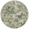 thumbnail image 2 of HomeRoots 592157 8 ft. Beige, Brown & Green Round Floral Washable Indoor & Outdoor Area Rug, 2 of 5
