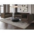 thumbnail image 2 of Home Design Weiss 3-Piece Velvet Square Arm Living Room Set with Sofa, Loveseat, and Armchair, Channel-Tufted Back, Gold Legs, Brown, 2 of 11