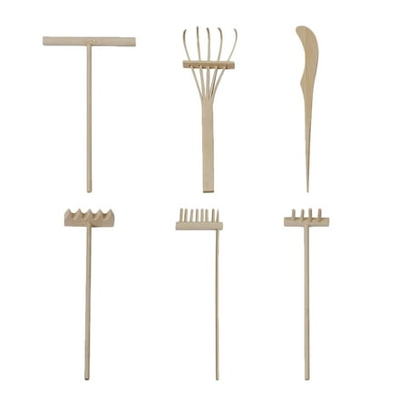 

1 Set of Bamboo Rakes Miniature Rakes Crafts Creative Sand Table Adornments