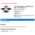thumbnail image 2 of Front Brake Pad Set - Compatible with 2006 - 2010 BMW 550i - Raybestos, 2 of 2