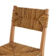thumbnail image 5 of DecMode Teak Wood Handmade Lounge Chair with Woven Banana Leaf Seat, Light Brown, Set of 2, 5 of 10