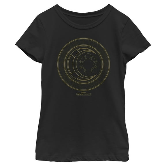 Girl's Marvel: Moon Knight Hieroglyphic Moon Phase Logo Graphic Tee Black X Small