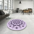 thumbnail image 4 of Ahgly Company Machine Washable Indoor Rectangle Transitional Purple Flower Purple Area Rugs, 7' x 9', 4 of 7