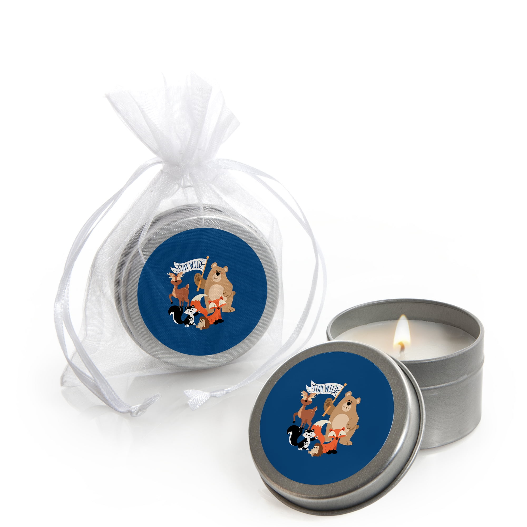 Stay Wild Forest Animals Candle Tin Woodland Baby Shower Or Birthday Party Favors Set Of 12 Walmart Com Walmart Com