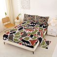 thumbnail image 2 of Castle Fairy Rustic Camo Forest Animal Bed Sheets 4-Piece,Bear Wolf Squirrel Owl Wildlife Full Size Sheets,Beige Green Red,1 Fitted Sheet, 1 Flat Sheet and 2 Pillowcases, 2 of 6