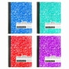 BAZIC Composition Book Marble Wide Ruled 100 Sheet, Assorted Color, 4-Pack