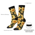 thumbnail image 4 of KLL Vintage Black Plaid Sunflower Print Cool Socks Men's Women's Crew Socks Funny Crazy Novelty Stockings, 4 of 6