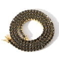 thumbnail image 5 of Collar de cadena de tenis de hip hop para hombre, cadena de pistola negra de 4 mm con circonita negra de una sola fila, marca de moda de hip hop, 5 of 5