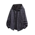 thumbnail image 2 of LEKWK Sun Shirts for Men with Hood UPF 50+ Long Sleeve Button Down Plaid Shirts Lightweight Loose Fit Quick Dry Tops Summer Fishing Hiking Outdoor Outfits, 2 of 5